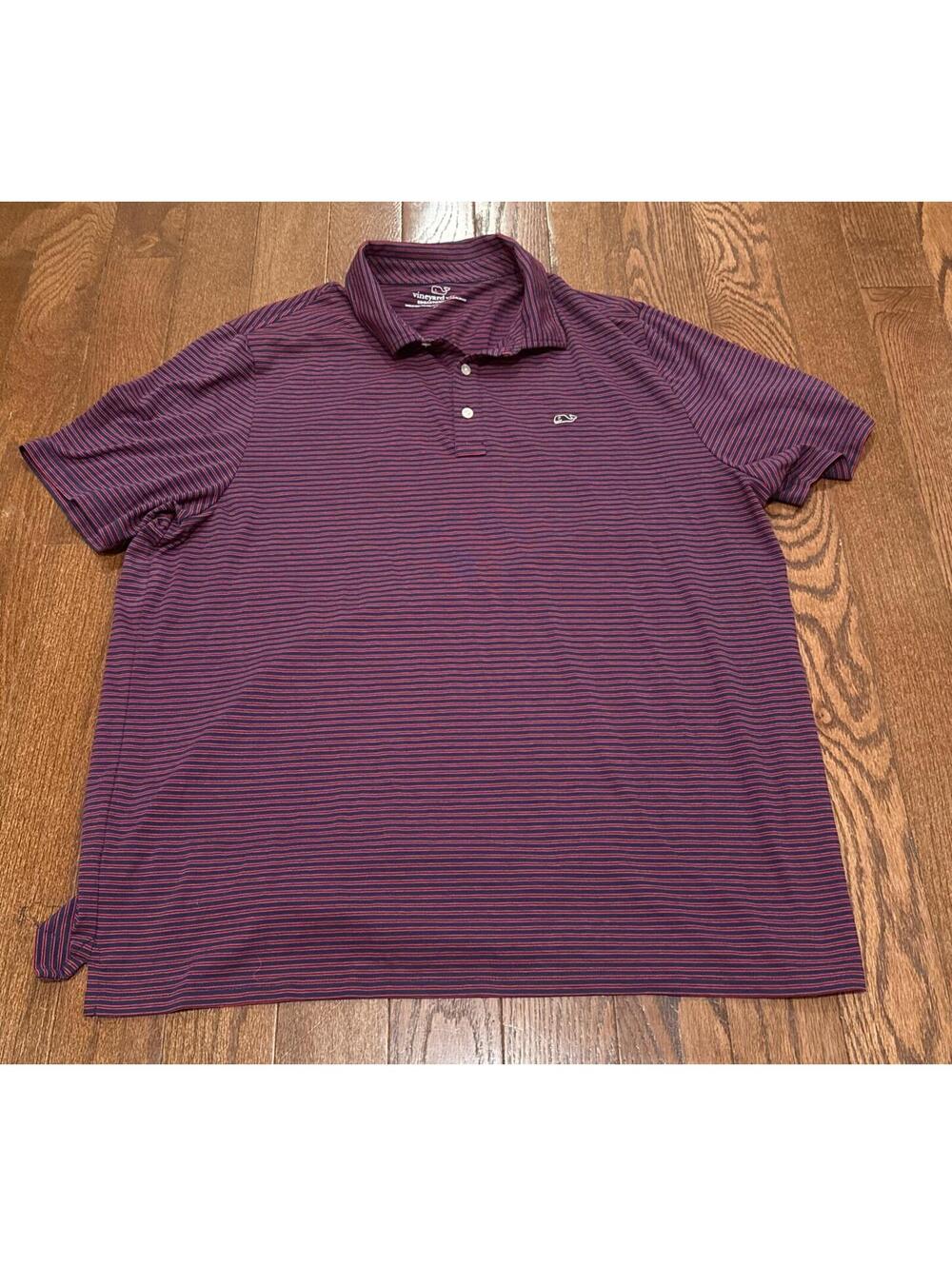 Vineyard Vines Edgartown Polo Mens XL Striped Pima Cotton Stretch Performance